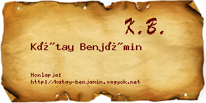 Kátay Benjámin névjegykártya