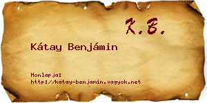 Kátay Benjámin névjegykártya